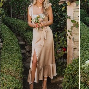 Show Me Your Mumu Clair Champagne Midi Dress